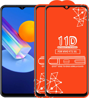 Qyist Edge To Edge Tempered Glass for Vivo Y72 5G(Pack of 2)