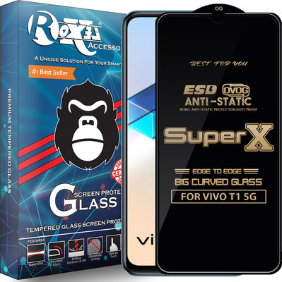 Roxel Edge To Edge Tempered Glass for VIVO T1 5G(Pack of 1)