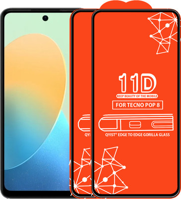 Qyist Edge To Edge Tempered Glass for Tecno Pop 8(Pack of 2)