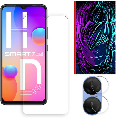 ARBAN Edge To Edge Tempered Glass for Infinix Smart 7 HD 4G Tempered Glass Screen Protector | Anti-Scratch | Edge to Edge Full Coverage | 9H Hardness (1 FRONT SCREEN GUARD + 1 CAMERA LENS PROTECTOR + 1 FREE BACK EMBOSSED SKIN002)(Pack of 1)