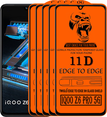 TWIGLO Edge To Edge Tempered Glass for IQOO Z6 PRO 5G(Pack of 5)