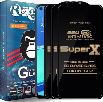 Roxel Edge To Edge Tempered Glass for OPPO A52(Pack of 3)