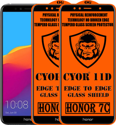 CYOR Edge To Edge Tempered Glass for Honor 7C(Pack of 2)