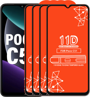 Qyist Edge To Edge Tempered Glass for Poco C51(Pack of 4)