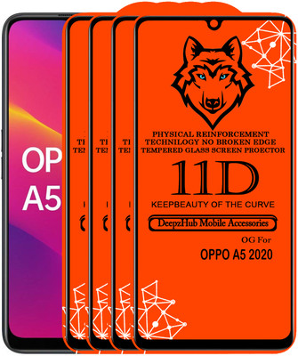 DeepzHub Edge To Edge Tempered Glass for OPPO A5 2020(Pack of 4)