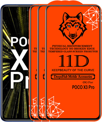DeepzHub Edge To Edge Tempered Glass for POCO X3 Pro(Pack of 3)