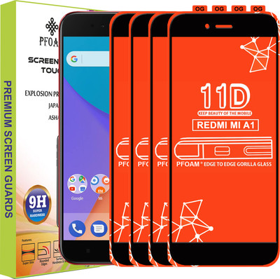 PFOAM Edge To Edge Tempered Glass for Mi A1(Pack of 4)
