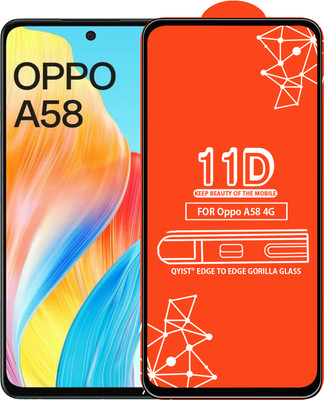 Qyist Edge To Edge Tempered Glass for Oppo A58 4G(Pack of 1)