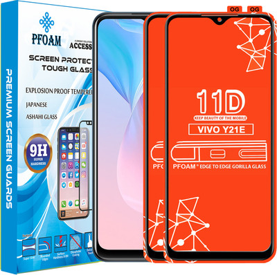 PFOAM Edge To Edge Tempered Glass for VIVO Y21E(Pack of 2)