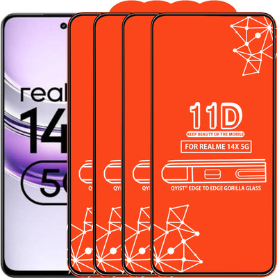 Qyist Edge To Edge Tempered Glass for REALME 14X 5G(Pack of 4)