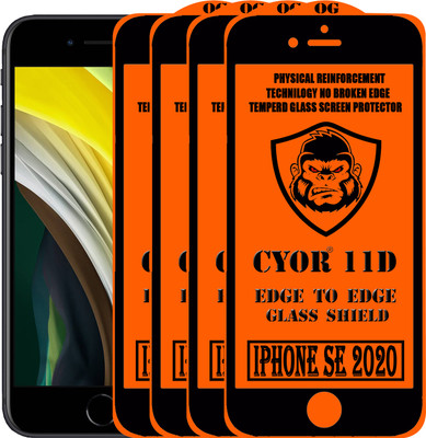 CYOR Edge To Edge Tempered Glass for IPHONE SE 2020(Pack of 4)