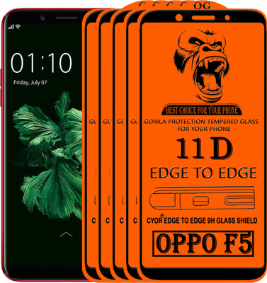 CYOR Edge To Edge Tempered Glass for Oppo F5(Pack of 5)