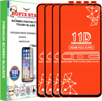 Rofix star Edge To Edge Tempered Glass for REDMI POCO X3 PRO(Pack of 4)