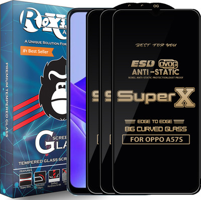 Roxel Edge To Edge Tempered Glass for OPPO A57S(Pack of 3)