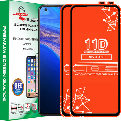 Laxdom Edge To Edge Tempered Glass for VIVO X50(Pack of 2)
