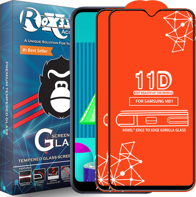 Roxel Edge To Edge Tempered Glass for Samsung Galaxy M01(Pack of 2)
