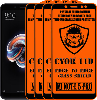 CYOR Edge To Edge Tempered Glass for Mi Redmi Note 5 Pro(Pack of 4)