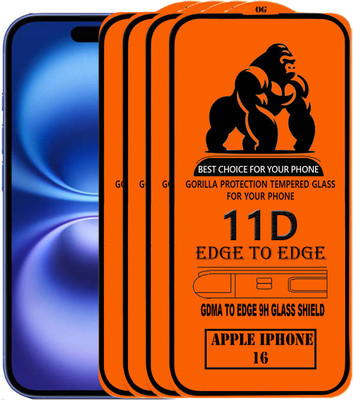 GDMA Edge To Edge Tempered Glass for IPHONE 16(Pack of 4)