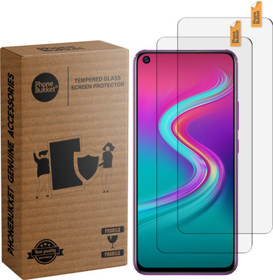 MobileBukket Edge To Edge Tempered Glass for Infinix S5 Lite(Pack of 2)