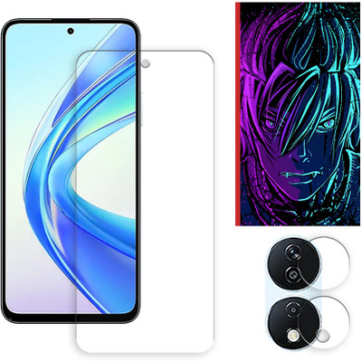 ARBAN Edge To Edge Tempered Glass for Honor X7b 5G Tempered Glass Screen Protector | Anti-Scratch | Edge to Edge Full Coverage | 9H Hardness (1 FRONT SCREEN GUARD + 1 CAMERA LENS PROTECTOR + 1 FREE BACK EMBOSSED SKIN002)(Pack of 1)