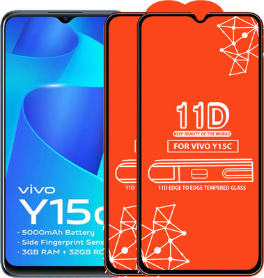 Qyist Edge To Edge Tempered Glass for Vivo Y15C(Pack of 2)