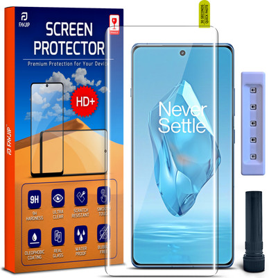 FAVJIP Edge To Edge Tempered Glass for OnePlus 12 5G, OnePlus 12R 5G, 3D Curved UV Liquide Glue Screen Protector Guard with Easy Installation Kit(Pack of 1)