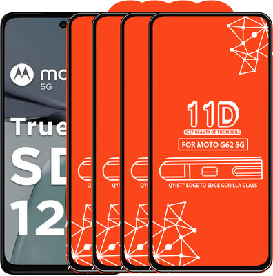 Qyist Edge To Edge Tempered Glass for Moto G62 5G(Pack of 4)