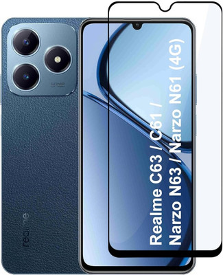 SNMART Edge To Edge Tempered Glass for Realme Narzo N63, Realme Narzo N53, Realme C63, Realme C61, Realme C53, Realme C51(Pack of 1)