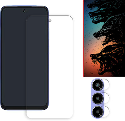 SOMTONE Edge To Edge Tempered Glass for itel Power 70 4G Tempered Glass Screen Protector | Anti-Scratch | Edge to Edge Full Coverage | 9H Hardness ( 1 FRONT SCREEN GUARD + 1 CAMERA LENS PROTECTOR + 1 FREE BACK EMBOSSED SKIN061 )(Pack of 1)