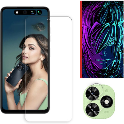 SOMTONE Edge To Edge Tempered Glass for Tecno Spark Go 2024 4G Tempered Glass Screen Protector | Anti-Scratch | Edge to Edge Full Coverage | 9H Hardness (1 FRONT SCREEN GUARD + 1 CAMERA LENS PROTECTOR + 1 FREE BACK EMBOSSED SKIN002)(Pack of 1)
