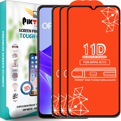 PikTrue Edge To Edge Tempered Glass for Oppo A77S(Pack of 3)