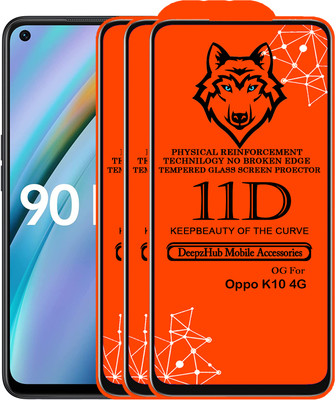 CRodible Edge To Edge Tempered Glass for OPPO K10 4G(Pack of 3)