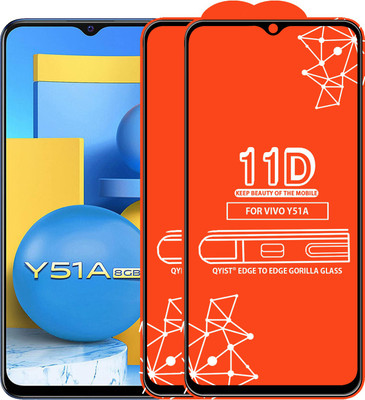 Qyist Edge To Edge Tempered Glass for Vivo Y51A(Pack of 2)
