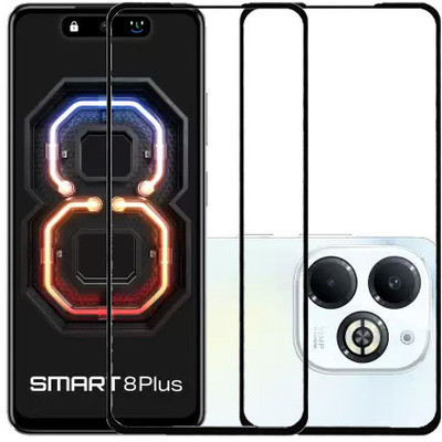 KMPERED Edge To Edge Tempered Glass for Infinix Smart 8 Plus, INFINIX SMART 8 PLUS(Pack of 2)