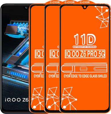 CYOR Edge To Edge Tempered Glass for IQOO Z6 PRO 5G(Pack of 3)