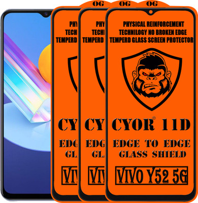 CYOR Edge To Edge Tempered Glass for VIVO Y52 5G(Pack of 3)