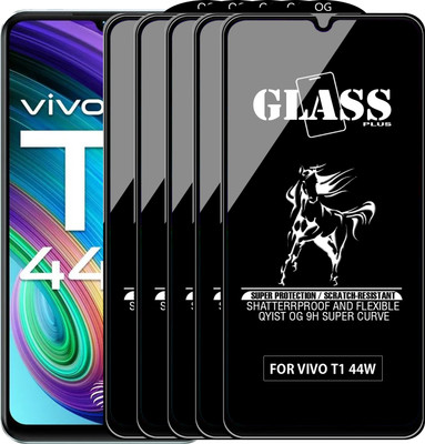 Qyist Edge To Edge Tempered Glass for VIVO T1 44W(Pack of 5)