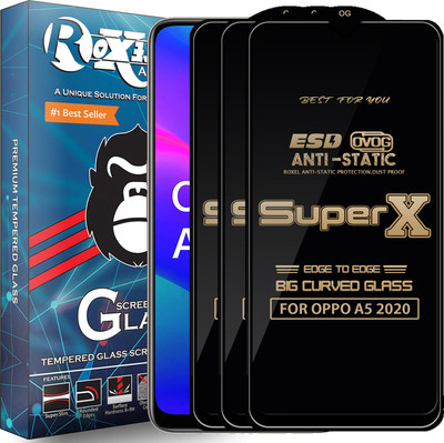 Roxel Edge To Edge Tempered Glass for OPPO A5 2020(Pack of 3)