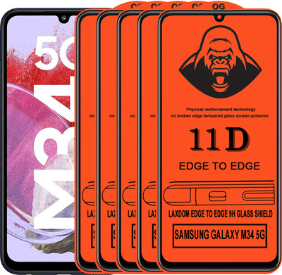 Laxdom Edge To Edge Tempered Glass for SAMSUNG GALAXY M34 5G(Pack of 5)