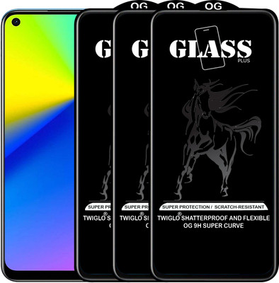 TWIGLO Edge To Edge Tempered Glass for REALME 7I(Pack of 3)