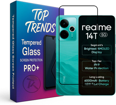 TopTrends Edge To Edge Tempered Glass for Realme 14T 5G, with Easy Self Installation Kit(Pack of 1)