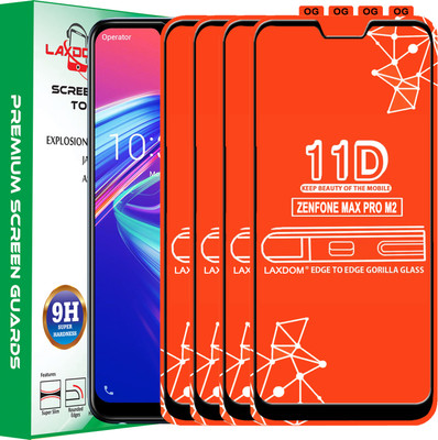 Laxdom Edge To Edge Tempered Glass for Asus Zenfone Max Pro M2(Pack of 4)