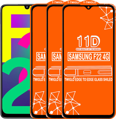 TWIGLO Edge To Edge Tempered Glass for SAMSUNG F22 4G(Pack of 3)