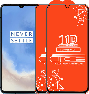 Qyist Edge To Edge Tempered Glass for Oneplus 7T(Pack of 2)