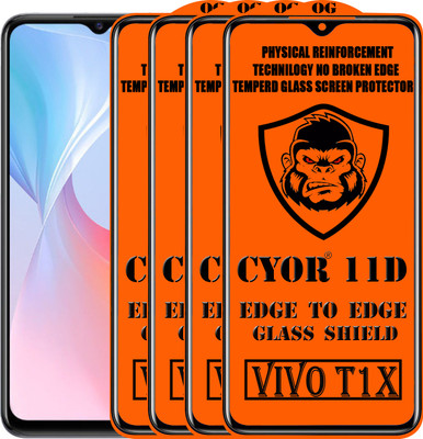 CYOR Edge To Edge Tempered Glass for VIVO T1X(Pack of 4)