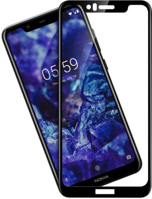 NaturalBuy Edge To Edge Tempered Glass for Nokia 5.1 Plus-[9H Gorilla] [Free Cleaning Kit Included](Pack of 1)