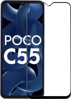 BRENZZ Edge To Edge Tempered Glass for POCO C55(Pack of 1)