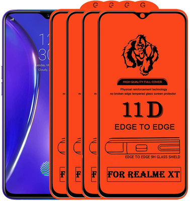 NaturalBuy Edge To Edge Tempered Glass for Realme XT(11D-Pack of 4)(Pack of 4)