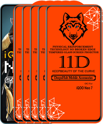 DeepzHub Edge To Edge Tempered Glass for IQOO Neo 7(Pack of 5)