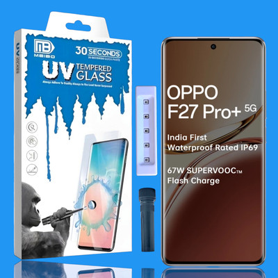 KadWaniya Edge To Edge Tempered Glass for Oppo F27 Pro Plus 5G, Oppo F27 Pro + 5G, Meibo Series 3D Curved (30 Seconds Quick Paste) High Quality UV Liquide Glue Glass with Easy Installation Kit-408(Pack of 1)